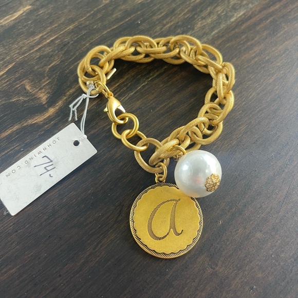 John Wind Jewelry - Sorority Gal Cotton Pearl Initial Bracelet